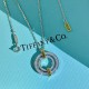 C276  Tiffany   models Tiffany 23C new circle full of diamonds color separation necklace simple atmosphere versatile non-fading non-allergic body S925 sterling silver material plating thick gold fashionable timeless mode