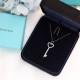 New   TIFFANY Tiffany Key Necklace   S925 Sterling Silver Precision version With logo  Chain length 45cm Adjustable   Tiffany