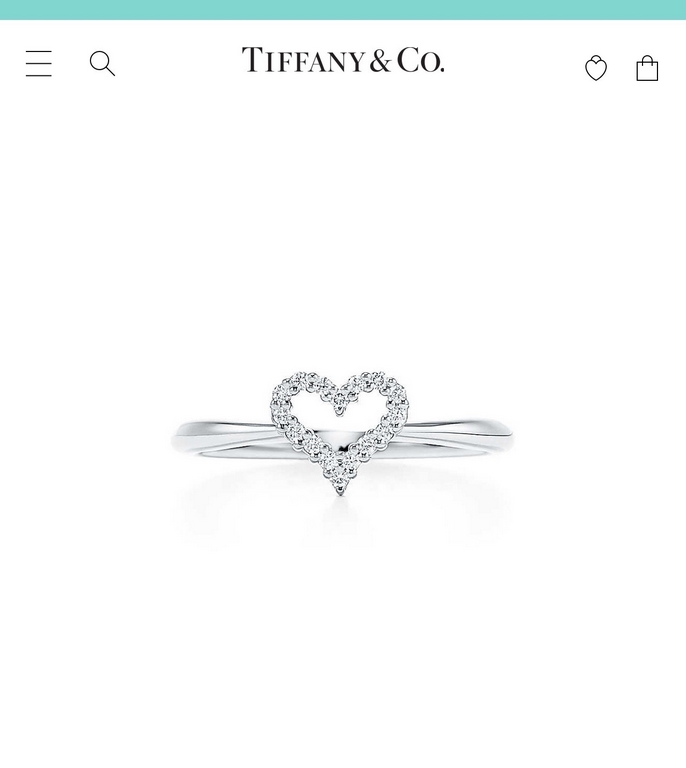 AA199  Tiffany Tiffany Love Heart Skeleton Ring Commitment to your feelings Super fine work Selected counter consistent S925 sterling silver material electroplated thick gold color will not fade and not allergic to 678 y