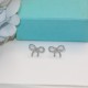 New   TIFFANY Tiffany Bow Earrings    in S925 Sterling Silver Precision version With logo     Tiffany