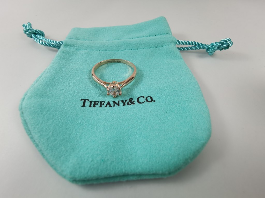 Newly upgraded Generation levelRose Gold 3 points   925 Sterling Silver Artificial Real Diamonds 】Tiffany 