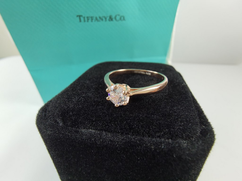 Newly upgraded Generation levelRose Gold 3 points   925 Sterling Silver Artificial Real Diamonds 】Tiffany 