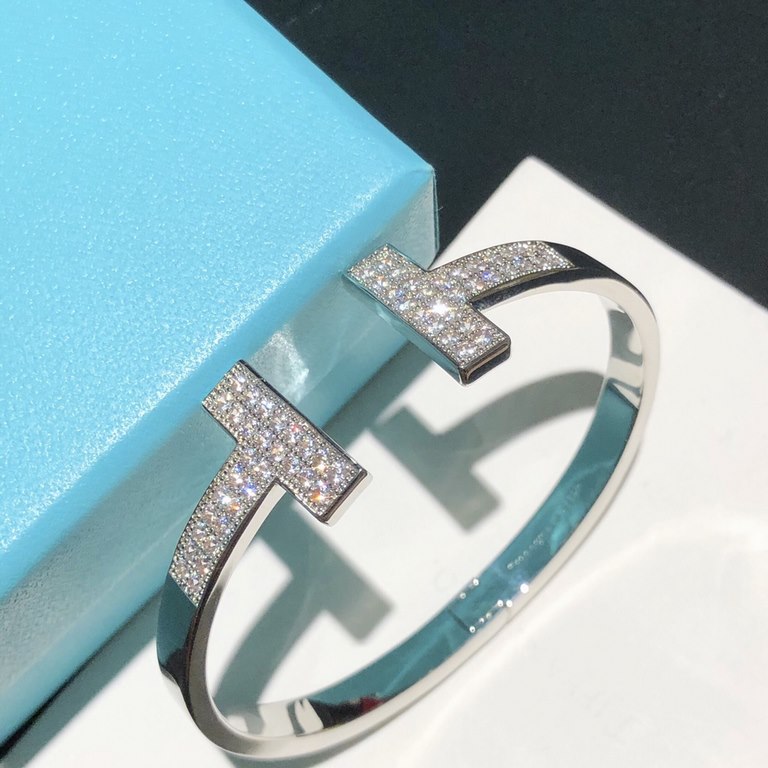 xx440   Tiffany Premium Precision   Wide Large Double T Full Diamonds Bracelet #TiffanyT# Collection, One to One Craftsmanship High-end customized original micro-setting process Capture the vibrant energy of New York, an