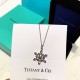 Tiffany Tiffany Snowflake necklace in 925 sterling silver. The snowflake symbolizes hope in the face of adversity, and also represents purity, beauty, and immaculateness. Seeing it on a hot summer day instantly makes you