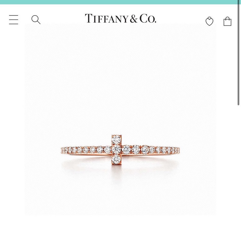 Owner's Grade full diamonds full circle buling buling  tiff Tiffany's hottest T family single t ring   streamline ring aka small cross diamond ring high end custom 925 sterling silver setting perfect on its own or stacke