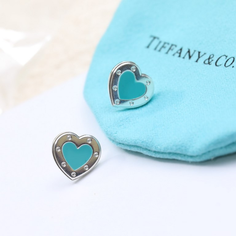 Tiffany new Tiffany big brand quality love heart large love  earrings l high end original 925 sterling silver plated 18K gold original 11 build Tiffany and Co.style Many pursue jewelry brand . Classic hot models Double-s