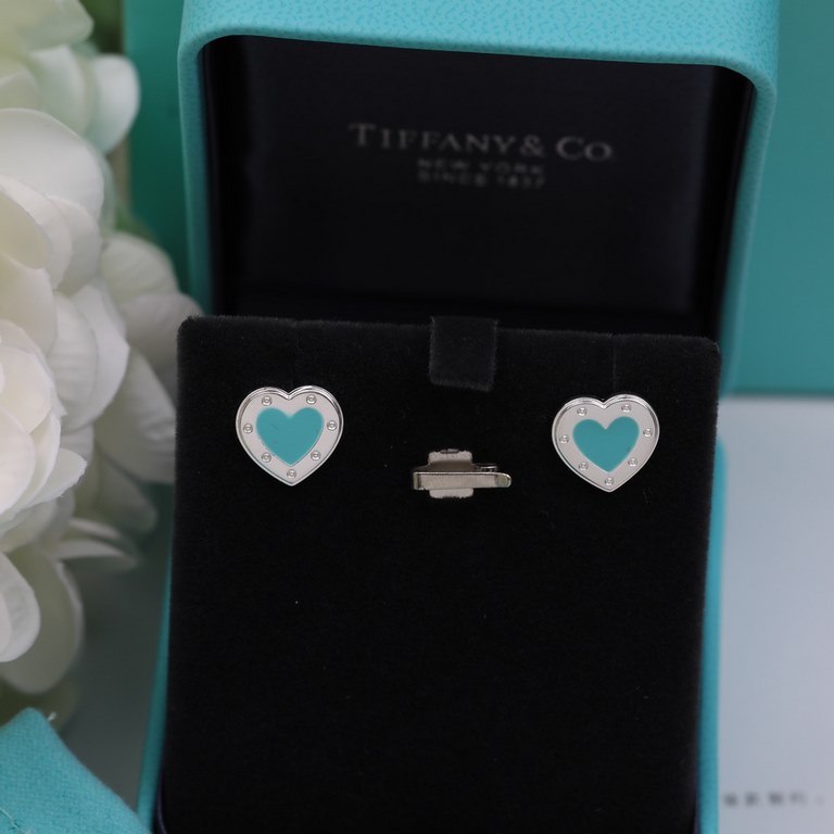 Tiffany new Tiffany big brand quality love heart large love  earrings l high end original 925 sterling silver plated 18K gold original 11 build Tiffany and Co.style Many pursue jewelry brand . Classic hot models Double-s