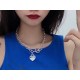 HEAVYWORK! High Quality Pair Edition Tiffany tiffanyHeart Tag Collection Heart Peach Heart Circle Interlocking Chunky Chain Heart Pendant NecklacePunk style is thieves cool [cool].This neutral and powerful piece is reall