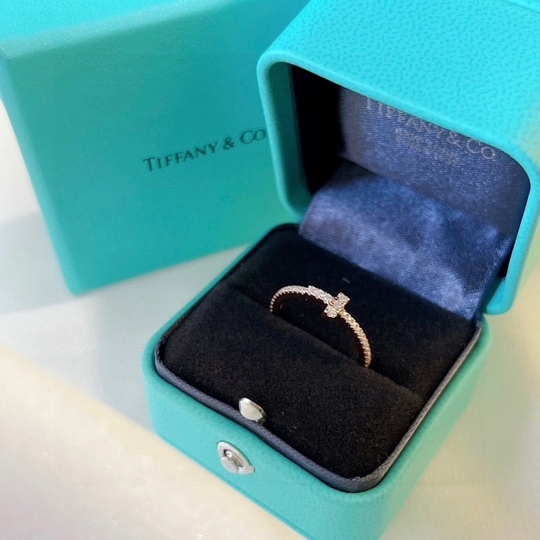 Owner's Grade full diamonds full circle buling buling  tiff Tiffany's hottest T family single t ring   streamline ring aka small cross diamond ring high end custom 925 sterling silver setting perfect on its own or stacke