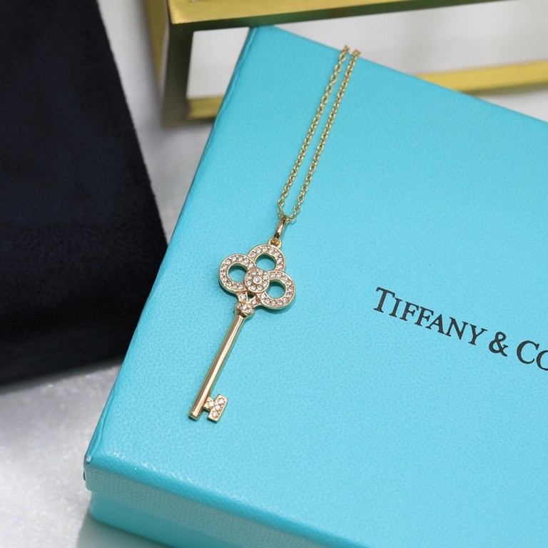 Tiffany Tiffany Key Necklace   Key Sweater Chain  S925 Sterling Silver with 18k gold plating. Original logo Chain length 50-55cm  [925