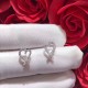 Tiffany TIFFANY loving collection delicate love heart earrings beautiful  exclusive one-to-one molded high-end customized 925 sterling silver with gold-plated, hand-set 5A simulation diamonds.