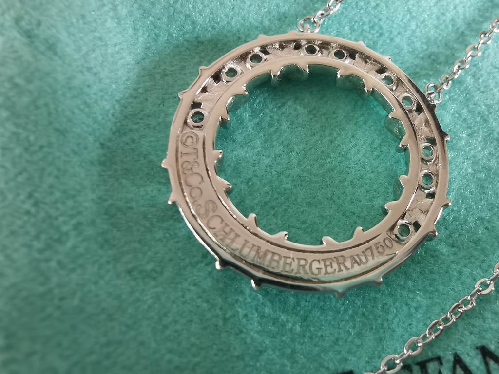 Tiffany Round Cake Split Color Necklace  Tiffany Necklace   real shot [color] [color]   High-end customization    look at the chain plate to see the engraving, and then look at the workmanship Original replica Into the c