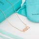 tiffany Tiffany exclusive real   〖--LOVE 〗Letter Polished Collarbone Chain Necklace 925 Sterling Silver   Micro-set Full Diamonds Necklace   Love LOVE Sweet Novelty, Charming  Infuse full of love into it Love Necklace