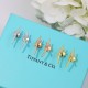 New Tiffany knot earrings short silver pin sub gold with original logo   beauty breathtaking this year's hottest new models   Tiffany earrings   [925] plating 18k gold thick gold plating with flying saucer ear plugs