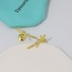 New Tiffany knot earrings short silver pin sub gold with original logo   beauty breathtaking this year's hottest new models   Tiffany earrings   [925] plating 18k gold thick gold plating with flying saucer ear plugs