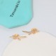 New Tiffany knot earrings short silver pin sub gold with original logo   beauty breathtaking this year's hottest new models   Tiffany earrings   [925] plating 18k gold thick gold plating with flying saucer ear plugs