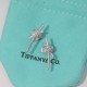 New Tiffany knot earrings short silver pin sub gold with original logo   beauty breathtaking this year's hottest new models   Tiffany earrings   [925] plating 18k gold thick gold plating with flying saucer ear plugs