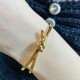 V gold material . ZP open version, Tiffany CNC light gold rope knot bracelet   intertwined ends, a powerful symbol of emotional connection. Elegant temperament models, cost-effective super high The highest version on the