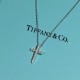 C419   Tiffany Tiffany stacking models small cross necklace  all kinds of 潮人 网红 fashion 百搭 神搭器 Original S925 Sterling Silver Imported high carbon diamonds inlaid with a unique simple design minimalist style   not allergi