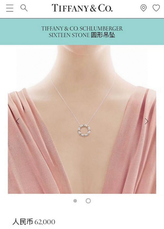 Classic Model  Circle Cross T Family Tiffany   Necklace Descend ~ Sexy Beautiful Full of Romance Super Feminine ZP Original Tail Chain High-end 925 Sterling Silver Micropavé Crafted High-grade Color Separation Plating Cr