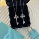 C302   Tiff Tiffany Classic Heart Crown Key Necklace High-end 925 micro-set in sterling silver Silver color is very recommended to get in the summer   It looks good on the body The length can be adjusted and it goes with