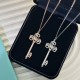 C302   Tiff Tiffany Classic Heart Crown Key Necklace High-end 925 micro-set in sterling silver Silver color is very recommended to get in the summer   It looks good on the body The length can be adjusted and it goes with