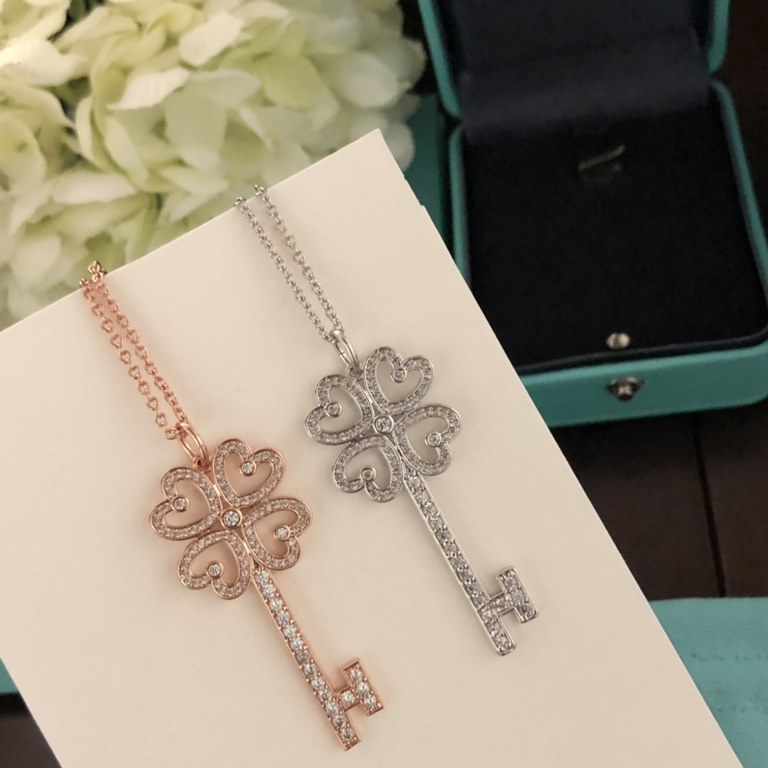 Seiko Edition] Tiffany Collection Necklace   Key-shaped jewelry ideas. As the saying goes, a key opens a lock, and the opening of the lock of the heart especially needs delicate emotions.   Electroplated white gold proce