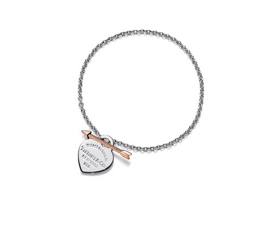 In StockC333  Tiffany Tiffany 3.14 Valentine's Day Limited Edition New Arrow Through the Heart   Heart Sign Bracelet Exclusive one-to-one customization Symbolizes the civilization of classic elements Original ag925 sterl