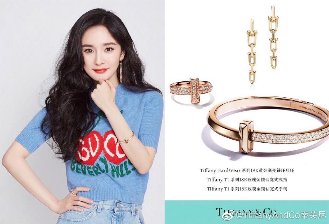 Tiffany tiff T1 Series Newest Ring Exclusive High-end Customization Yang Mi Goddess Same Model The design highlights the exquisite elegance, low-key bloom confidence Very delicate and eye-catching. Original material 925 