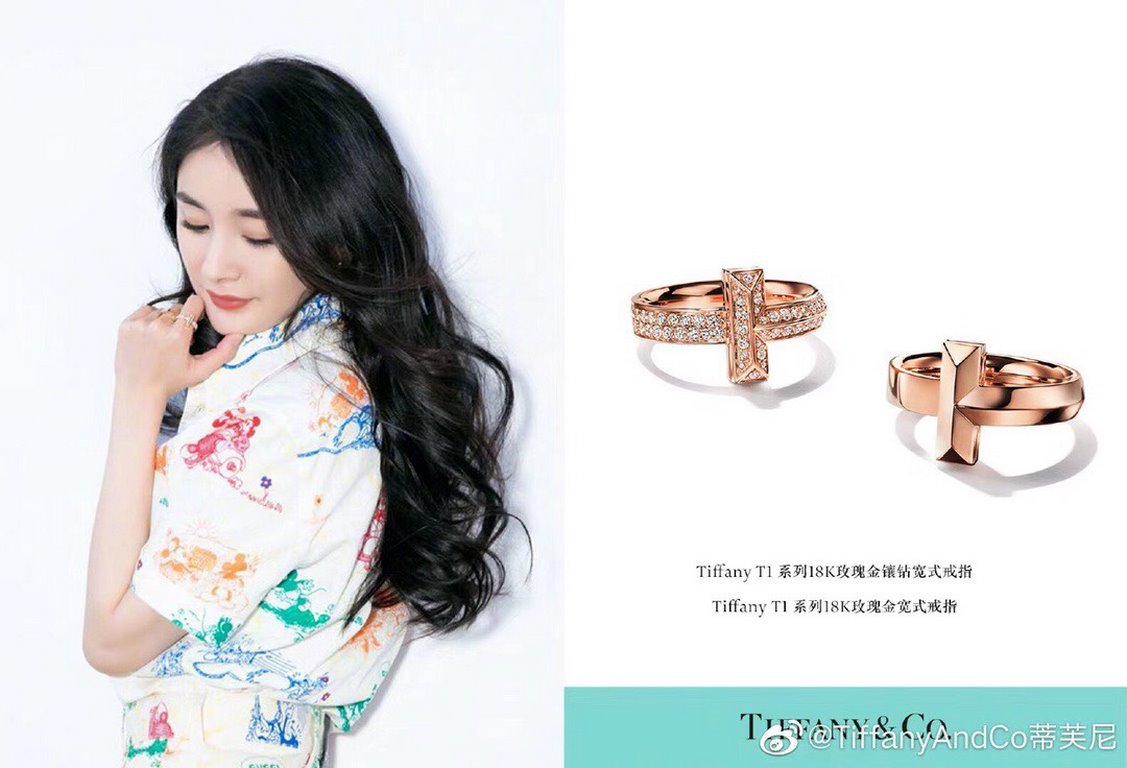 Tiffany tiff T1 Series Newest Ring Exclusive High-end Customization Yang Mi Goddess Same Model The design highlights the exquisite elegance, low-key bloom confidence Very delicate and eye-catching. Original material 925 