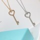 New   TIFFANY Tiffany Key Necklace   S925 Sterling Silver Precision version With logo  Chain length 45cm Adjustable   Tiffany