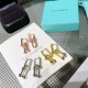 Tiffany Tiffany Hot Hot Joints Double Link Earrings Semi-diamonds Handmade Detachable Single Ring Super Fine Craftsmanship Original V Gold Plated Micronized Allergy Resistant Rose Gold Rose Gold Platinum Gold 3 Color Ear