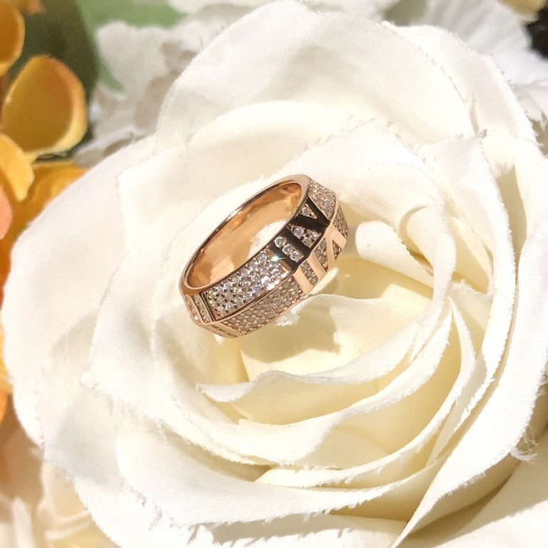 AA027   Exclusive Premiere Haute Couture The Tiffany Atlas Opened Tiffany Roman Letters Superb Heavy Cross Full Diamonds Ring Atmospheric simplicity of design highlights the exquisite elegance, low-key bloom confidence V