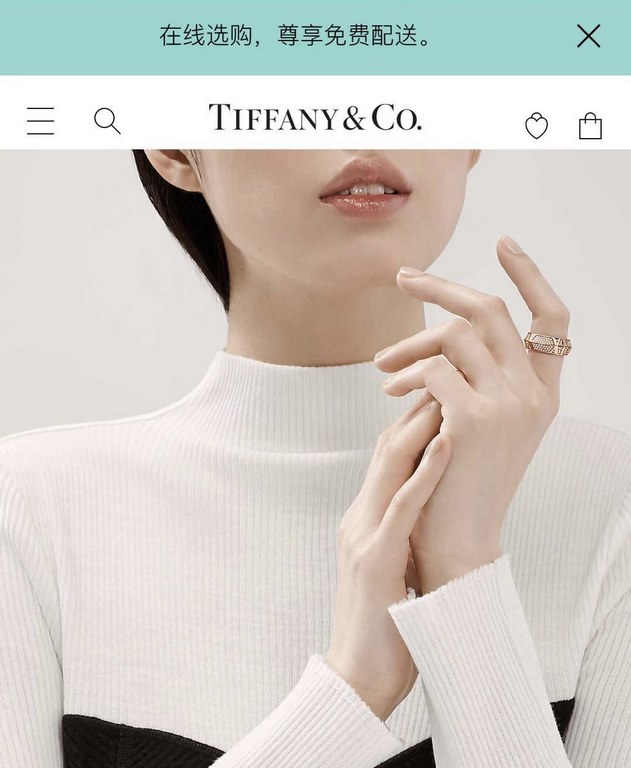 AA027   Exclusive Premiere Haute Couture The Tiffany Atlas Opened Tiffany Roman Letters Superb Heavy Cross Full Diamonds Ring Atmospheric simplicity of design highlights the exquisite elegance, low-key bloom confidence V