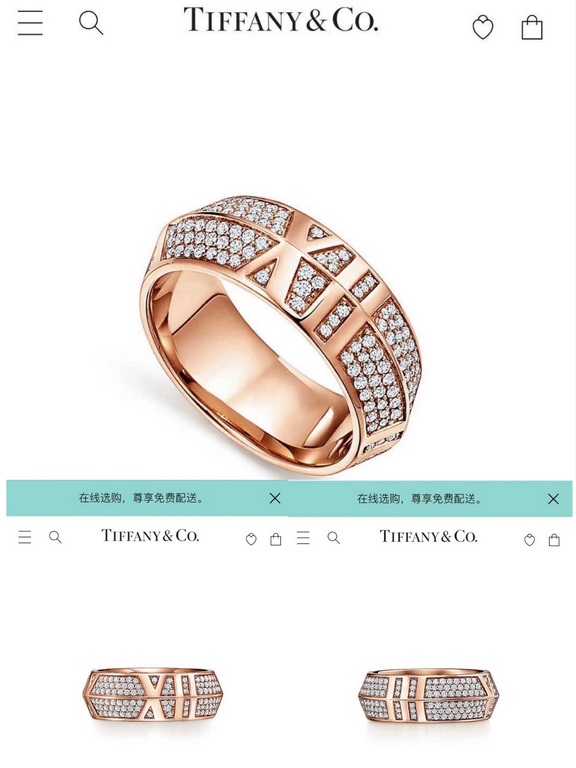 AA027   Exclusive Premiere Haute Couture The Tiffany Atlas Opened Tiffany Roman Letters Superb Heavy Cross Full Diamonds Ring Atmospheric simplicity of design highlights the exquisite elegance, low-key bloom confidence V