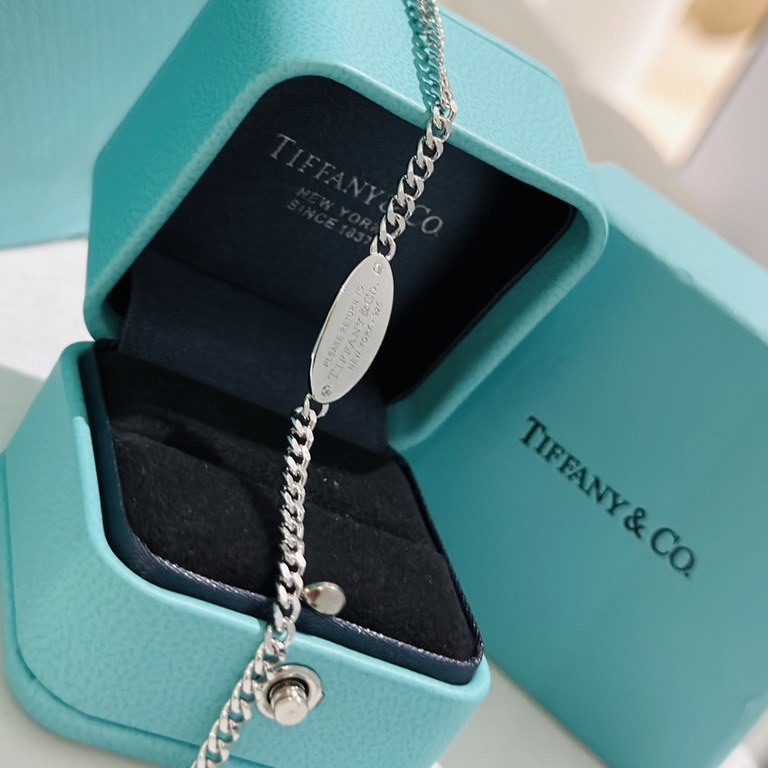 Tiffany Tiffany 23C new logo sign bracelet classic hundred match counter new hundred match single product genuine synchronization S925 sterling silver material plating imitation gold actual shot exquisite craft popular T