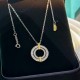 Tiffany   models Tiffany 23C new circle full of diamonds color separation necklace simple atmosphere versatile non-fading non-allergic body S925 sterling silver material plating thick gold fashionable fashionable timeles