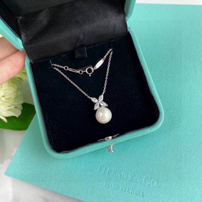 New 9 2  5  Fine Craftsmanship Tiffany Natural Pearl Horse's Eye Necklace Elegant Collection!8mm Japanese akoya saltwater pearl, round, flawless, aurora borealis! In stock. Premium version Great gift for Chinese New Year