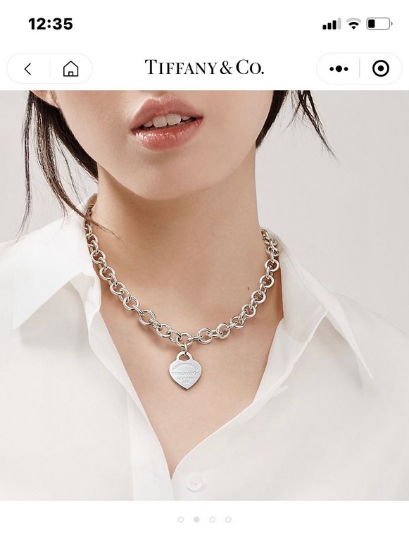 Tiffany Tiffany Peach Heart Necklace Crafted Edition Never enough to sell T Family Beaded Heart Plaque    Main Push 925 Sterling Silver Gold Plated Gold Guaranteed Color    Many people like the T Family line of jewelry b