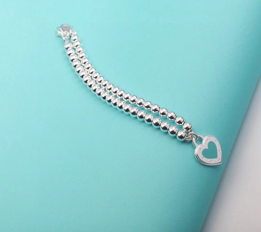 [Replacement level] tiff Tiffany  peach heart blue enamel heart tag bracelet Classic hundred with the latest   single authentic synchronization 925 sterling silver to create the actual shot exquisite craftsmanship    pop