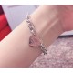 Foreign trade hot Tiffany single peach heart  925 silver heart charm bracelet series inspired by a design in 1969, the classic logo perfectly interprets Tiffany's extraordinary, bracelet style is elegant and extraordinar