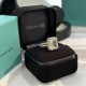 [Simulation Diamond 】Tiffany True four claw five carat square diamond row diamond ring purchase level one to one original single top 925 sterling silver setting using four claw setting structure mounting position lower, 