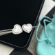 C241 Tiffany Tiffany new heart plate row diamond earrings classic hundred match counter new hundred match single genuine synchronization S925 sterling silver to create the actual shooting exquisite craftsmanship popular 