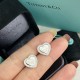 C241 Tiffany Tiffany new heart plate row diamond earrings classic hundred match counter new hundred match single genuine synchronization S925 sterling silver to create the actual shooting exquisite craftsmanship popular 