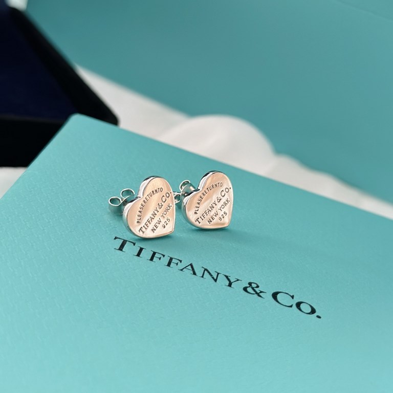 Tiffany Tiffany 22 Years New Classic Heart Stud Earrings Exclusive one-to-one customization Symbolizing the civilization of classic elements Original ag925 sterling silver Guaranteed highest version in the market Counter