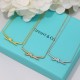 The new Tiffany knot necklace with diamonds all S925 sterling silver with the original logo   the beauty of the breathtaking this summer the hottest new models chain length 45cm adjustable Tiffany necklaces   [925] plati