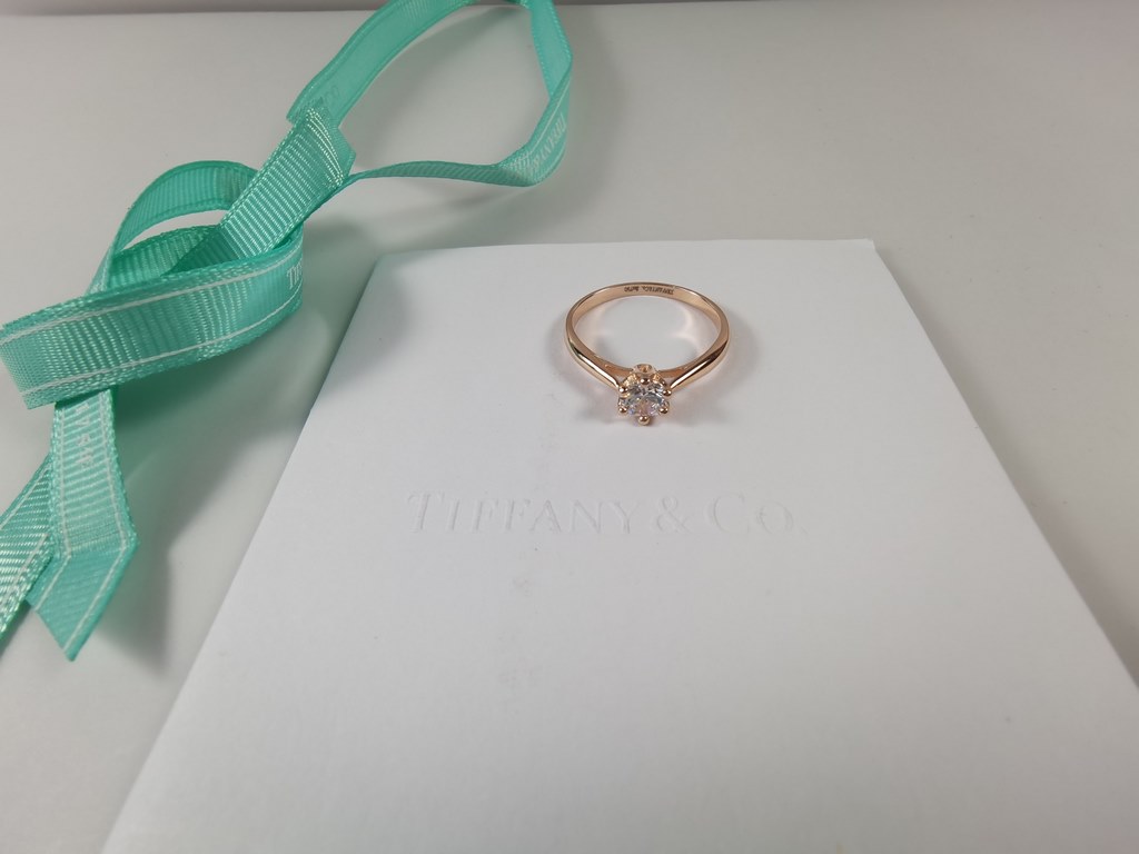 Newly upgraded Generation levelRose Gold 3 points   925 Sterling Silver Artificial Real Diamonds 】Tiffany 