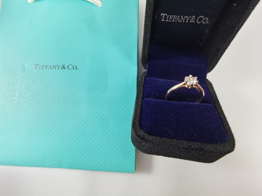 Newly upgraded Generation levelRose Gold 3 points   925 Sterling Silver Artificial Real Diamonds 】Tiffany 