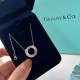 [Buy level] Tiffany Tiffany New listing! T two series Circle full of diamonds Double T necklace Selected original consistent imported s925 sterling silver material plating 18k rose gold using high carbon diamonds set by 