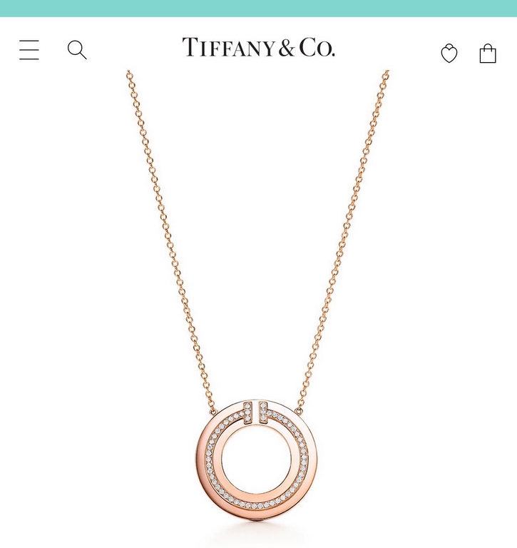 [Buy level] Tiffany Tiffany New listing! T two series Circle full of diamonds Double T necklace Selected original consistent imported s925 sterling silver material plating 18k rose gold using high carbon diamonds set by 